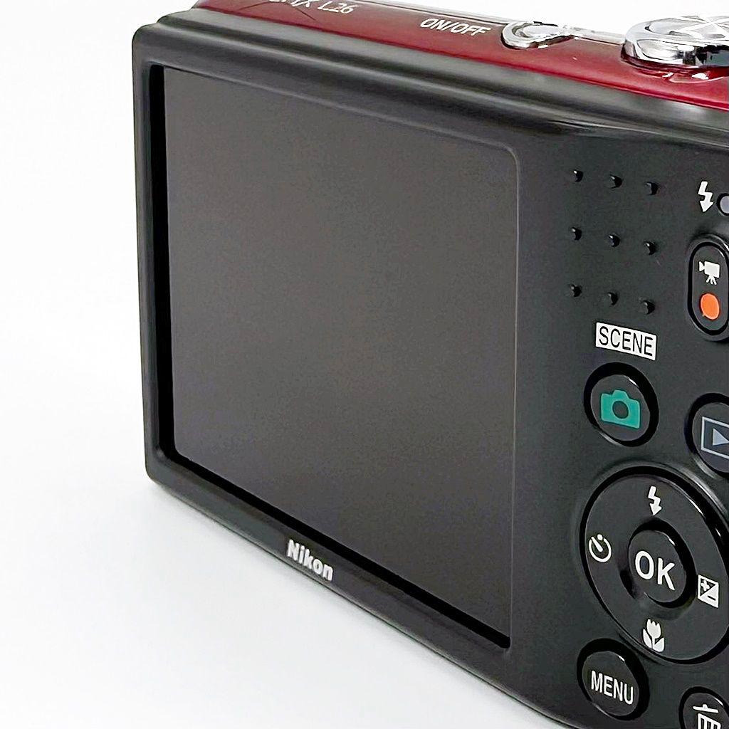 ニコン Nikon COOLPIX L26 レッド コンデジ カメラ 中古