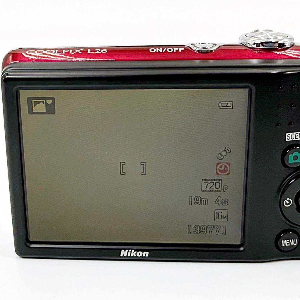 ニコン Nikon COOLPIX L26 レッド コンデジ カメラ 中古