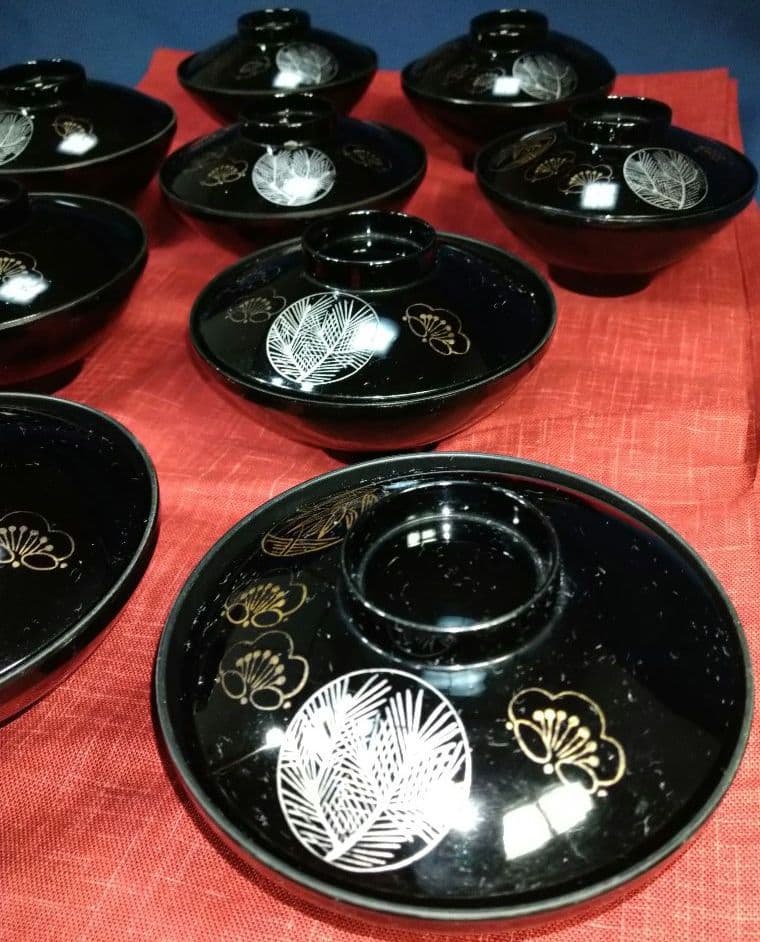 ♥５０年前のヴンテージ品♥【金彩・縁起物・松竹梅汁椀5客】
