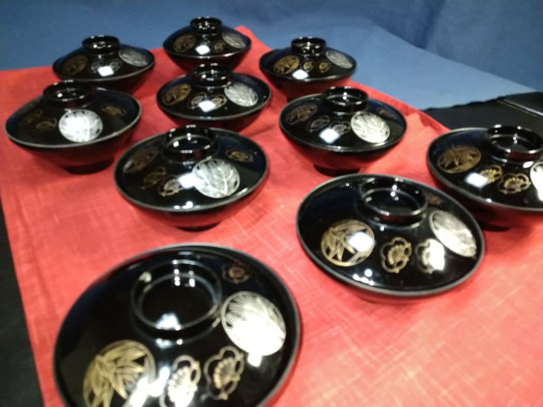 ♥５０年前のヴンテージ品♥【金彩・縁起物・松竹梅汁椀5客】