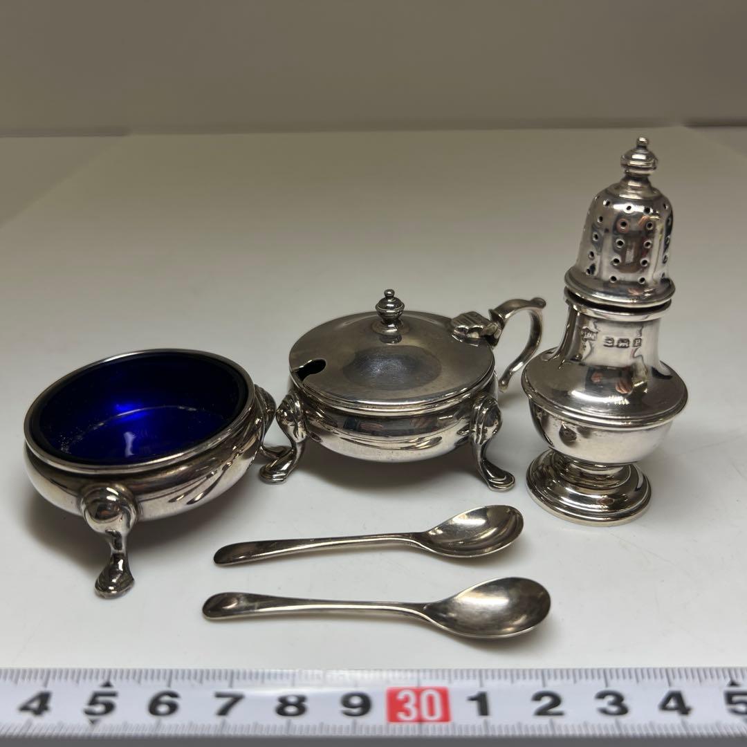 ライオンホールマーク　イギリス製　銀製テーブルウェア　東Y8-0217☆2F大