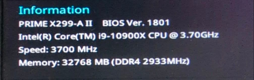 CPU Intel Core i9-10900X CPU