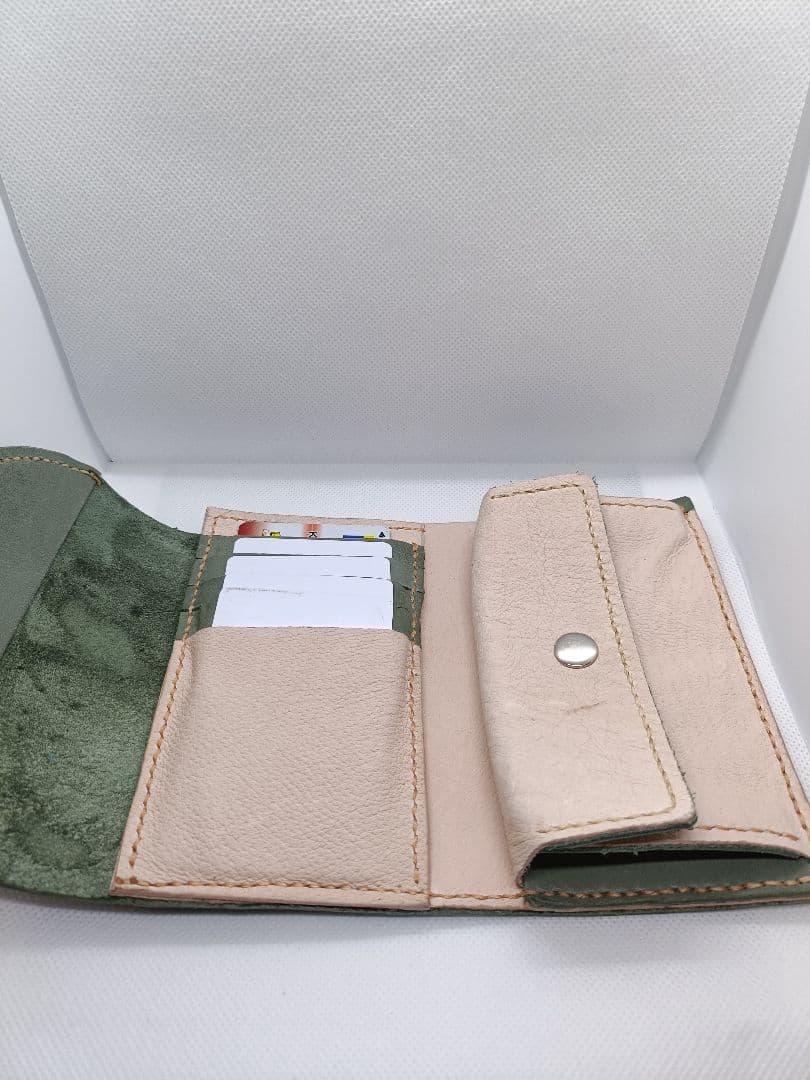三つ折り財布 新品未使用　ヌメ革　本革　レザークラフト　ハンドメイド