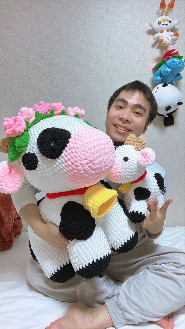 牛のあみぐるみ2体セット