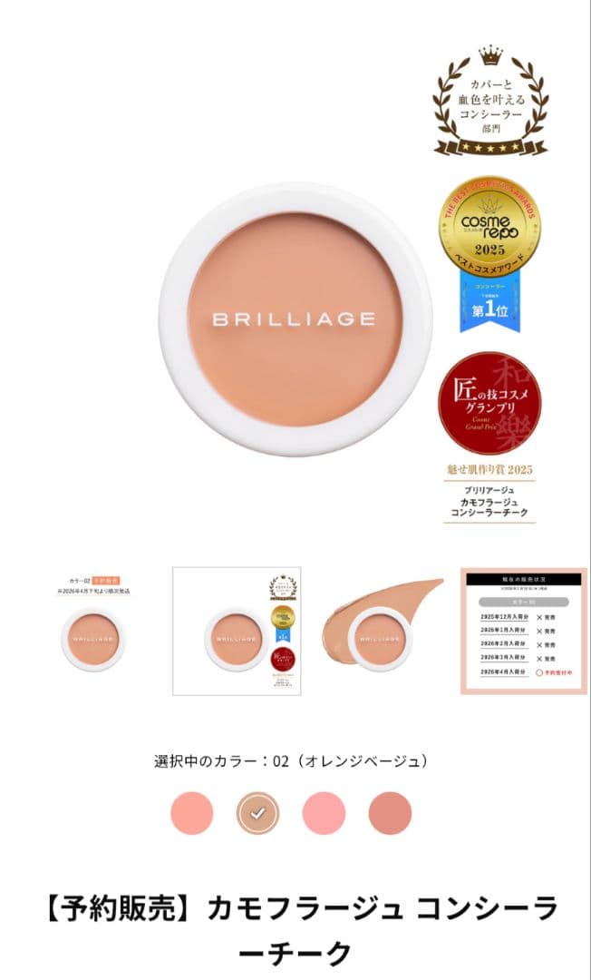 BRILLIAGE カモフラージュ コンシーラーチーク カラー02