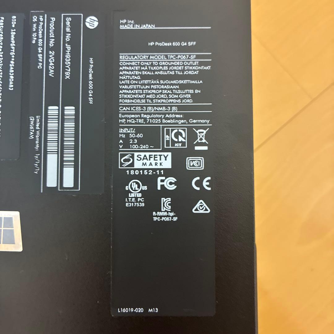 T*J様 （ほぼ新品）HP 600 G4 デスクトップPC オマケ沢山付き