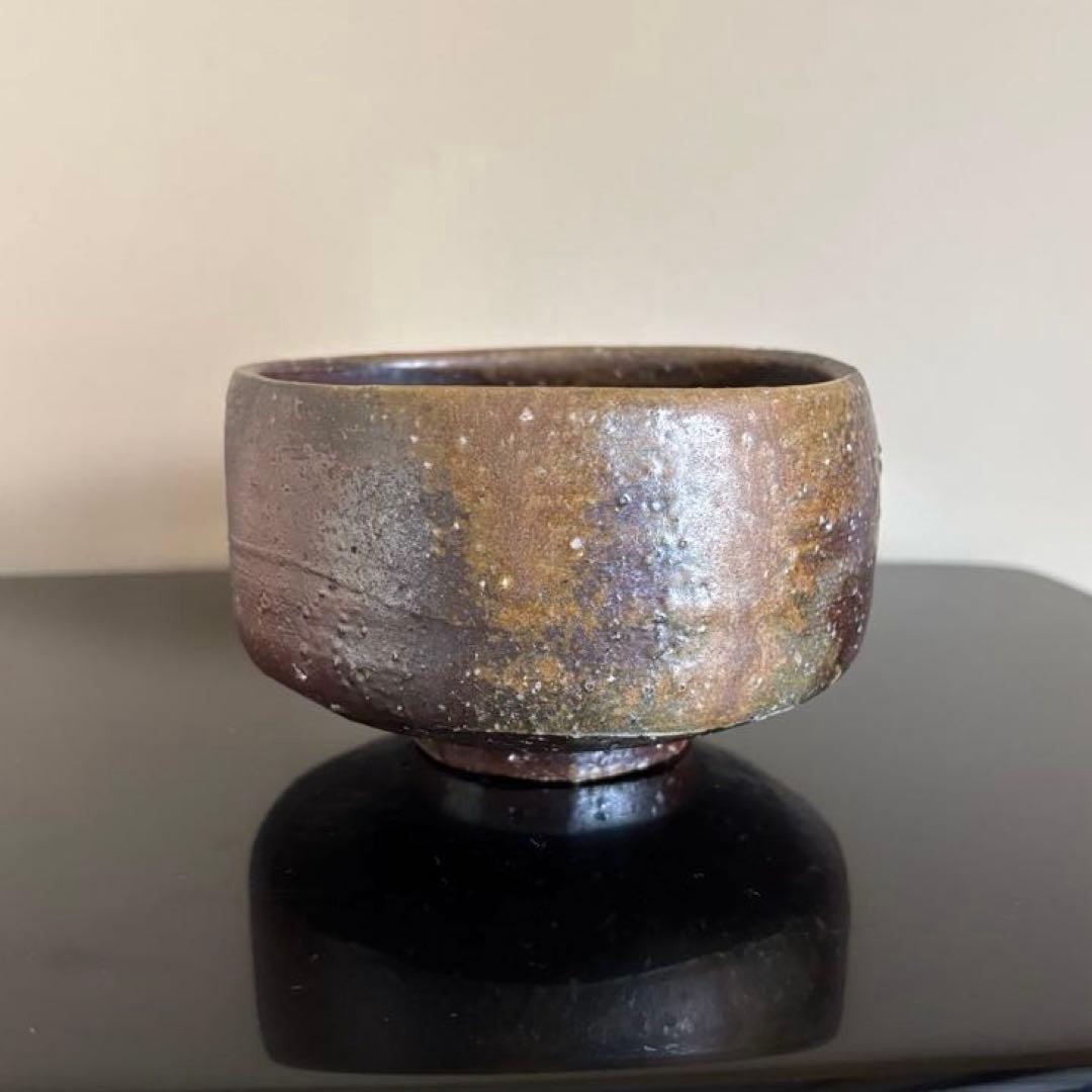 備前焼 山下譲治 茶碗 共箱・共布・栞付き