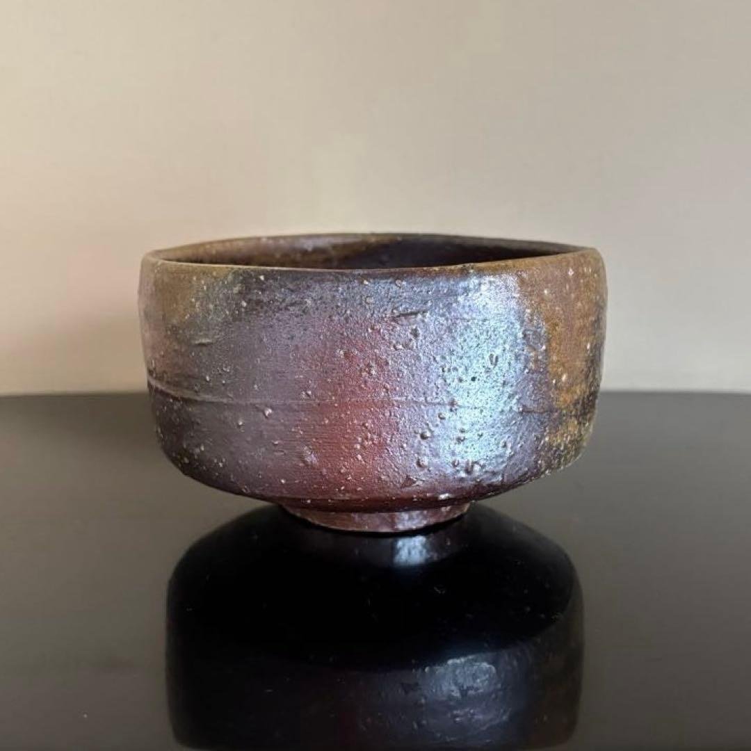 備前焼 山下譲治 茶碗 共箱・共布・栞付き