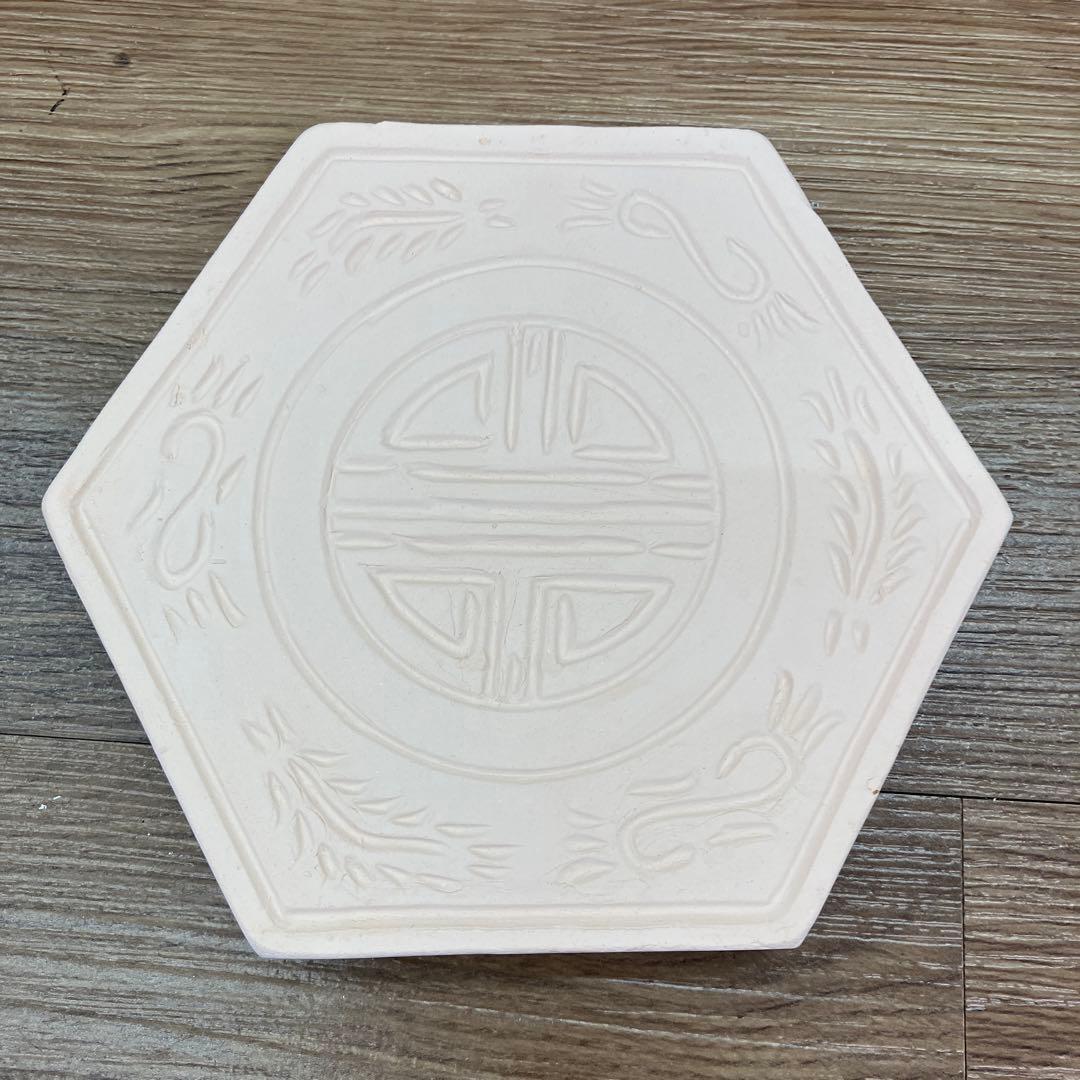 E-1 【極美品】煎茶道 白泥 涼炉 台座付き 「名揚合利」刻印 中国茶器