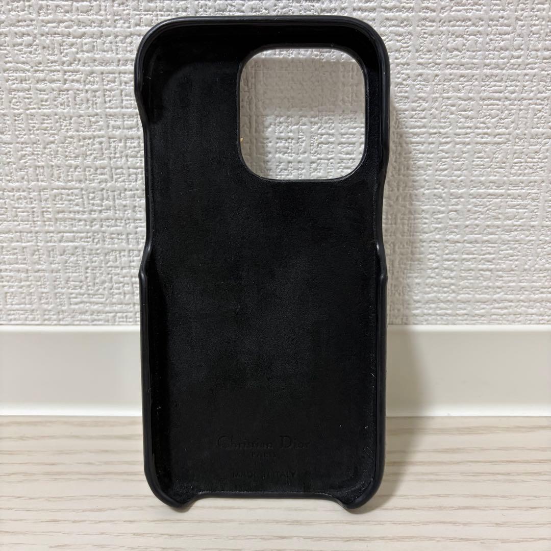 ✨極美品✨Dior　LADY DIOR　iPhone15Proケース　羊革　黒