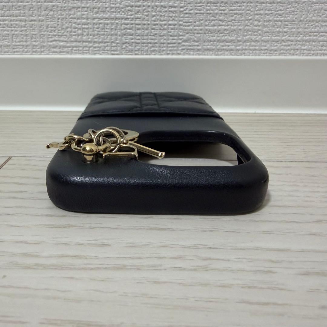 ✨極美品✨Dior　LADY DIOR　iPhone15Proケース　羊革　黒