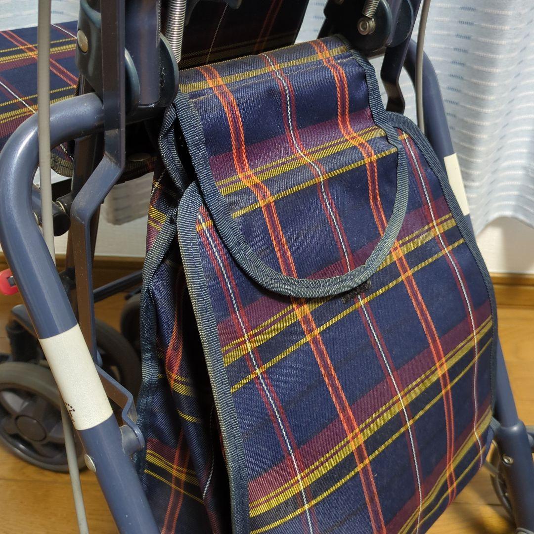 折りたたみ式 シルバーカー チェック柄