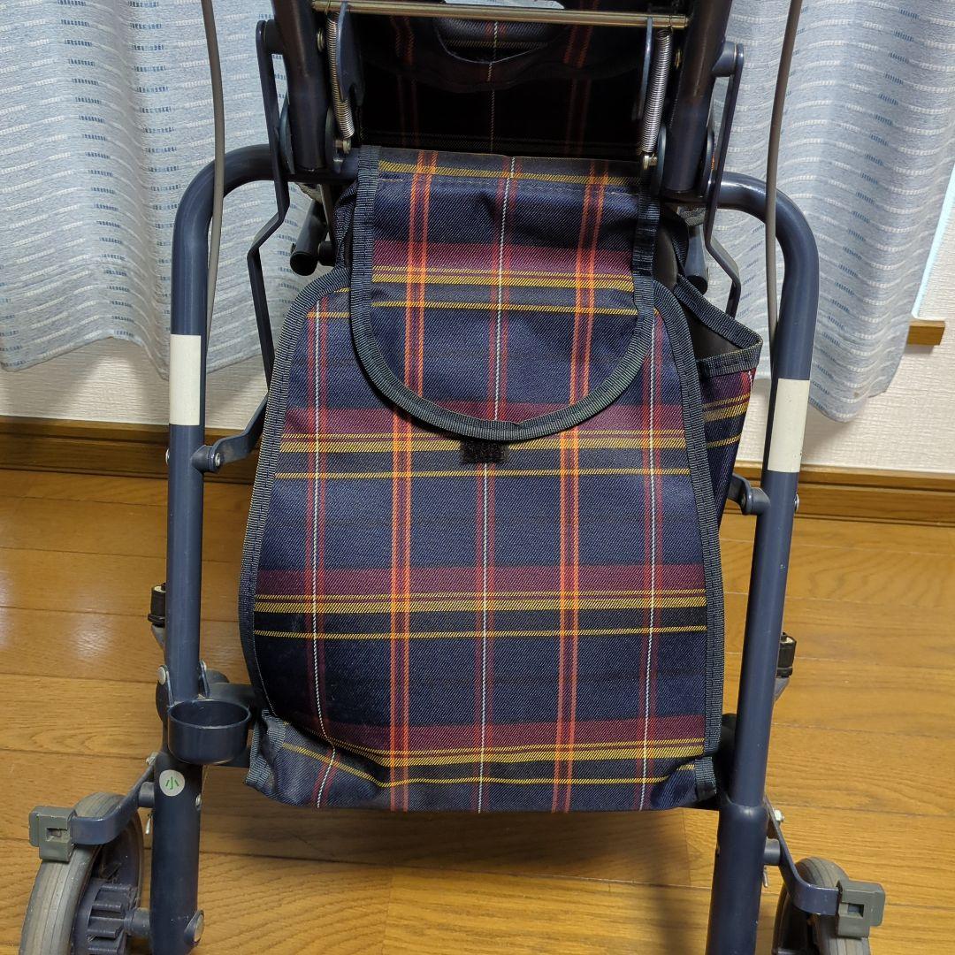 折りたたみ式 シルバーカー チェック柄