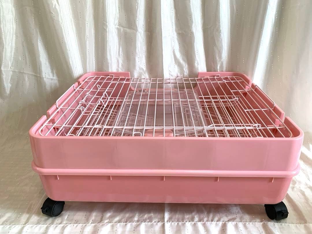 【美品】マルカン ウサギケージ うさぎのカンタンおそうじケージ ピンク