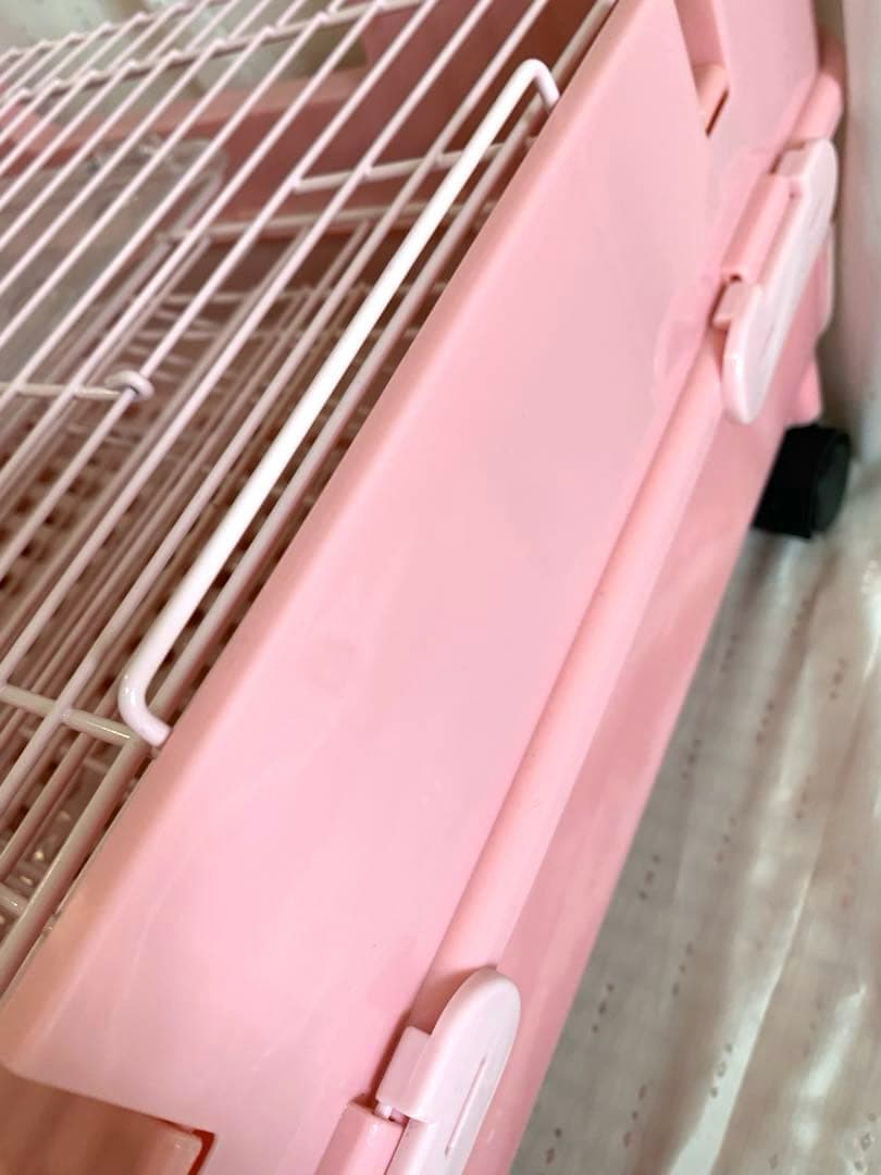 【美品】マルカン ウサギケージ うさぎのカンタンおそうじケージ ピンク