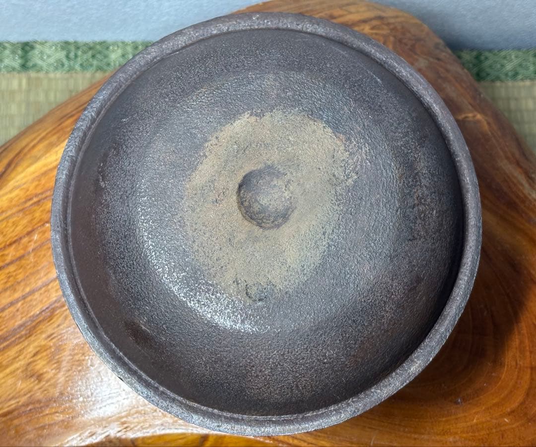 釣釜 釜鎖 佐藤清光 竹模様 茶道具 鉄 釣り釜