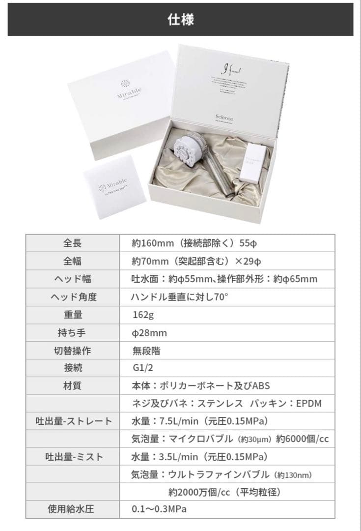 ミラブル プラス Mirableplusシャワーヘッド 未使用 新品