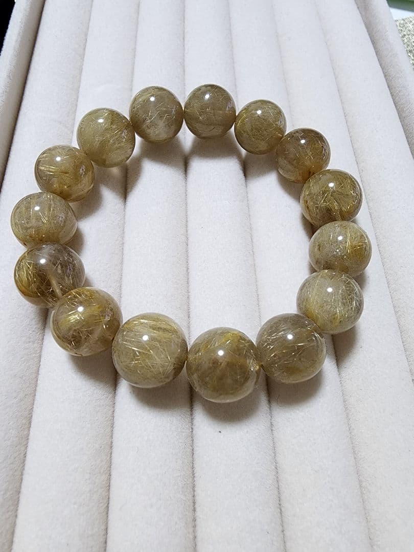 天然石　ルチルクォーツ　タイチンルチル 14.5mm