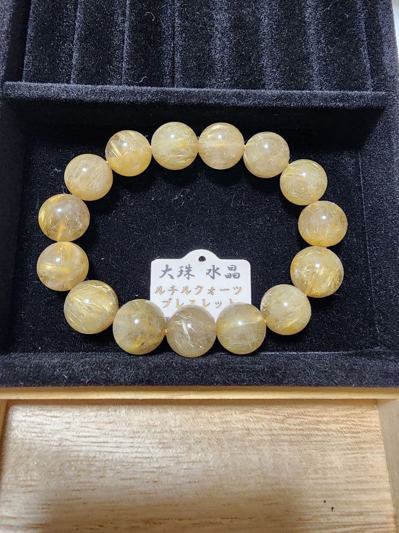 天然石　ルチルクォーツ　タイチンルチル 14.5mm