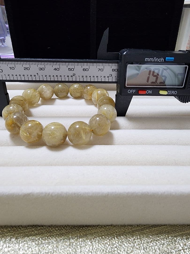 天然石　ルチルクォーツ　タイチンルチル 14.5mm