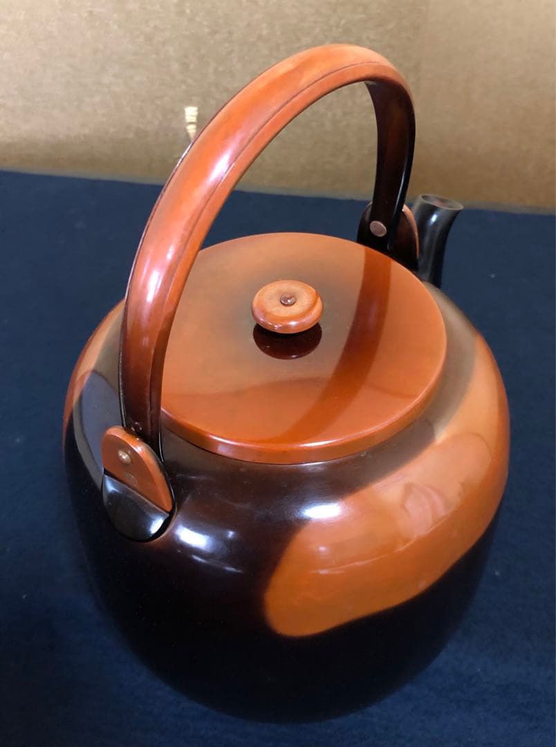 《R》茶道具 浄益形 腰黒 水注 薬缶 竹軒造 共箱　260306こ4
