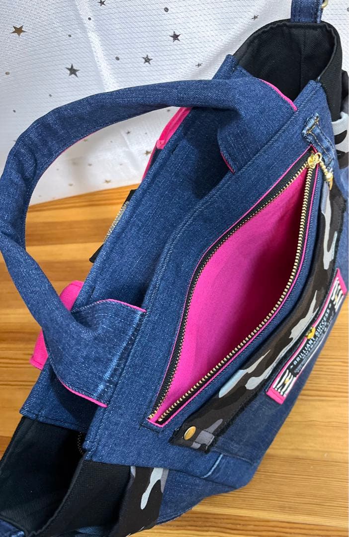 デニムリメイクバッグ（L）No.797☆ハンドバッグ　マザーズバッグ