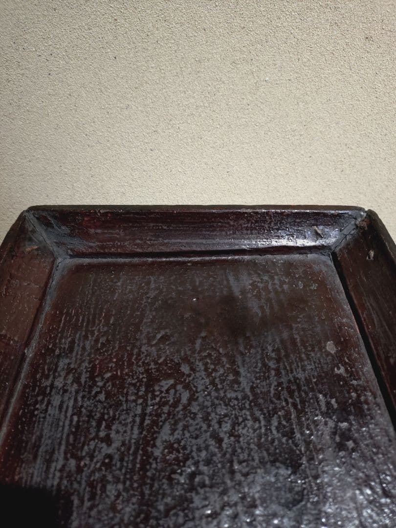 李朝 木地四方 煎茶盆 木地盆 茶道具