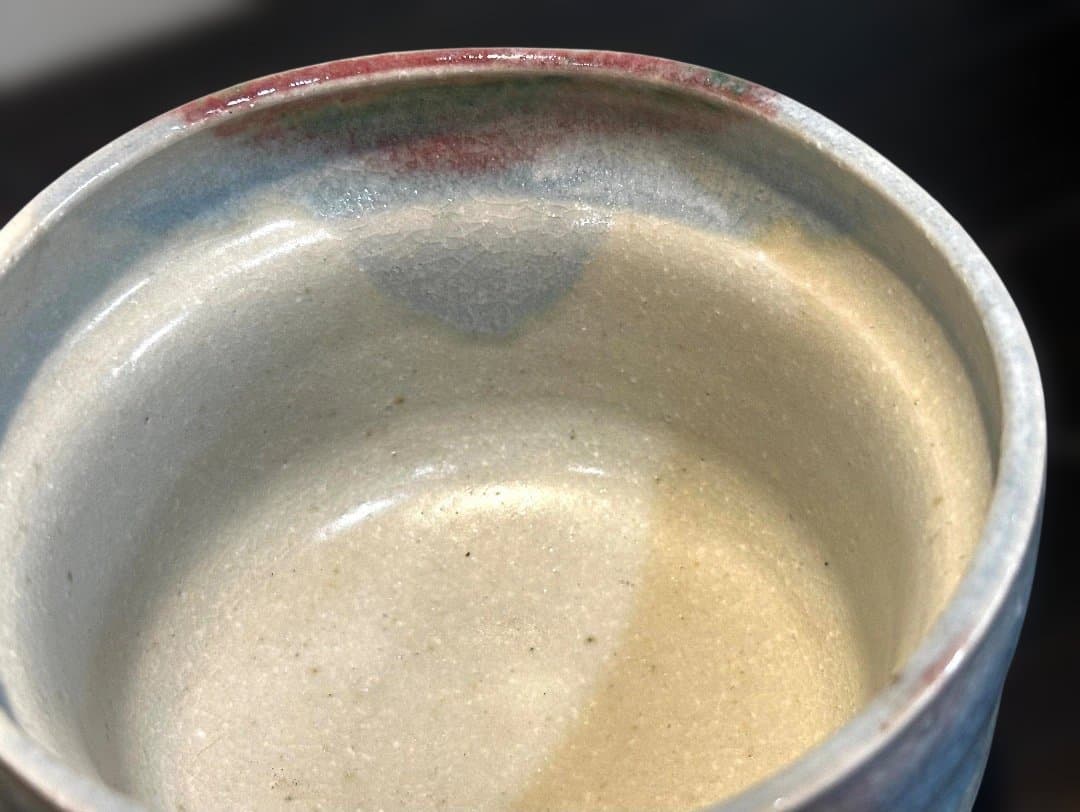 新品　透し彫り　抹茶碗　みなと焼　秋田　木箱入　プレゼント　母の日　海外への土産