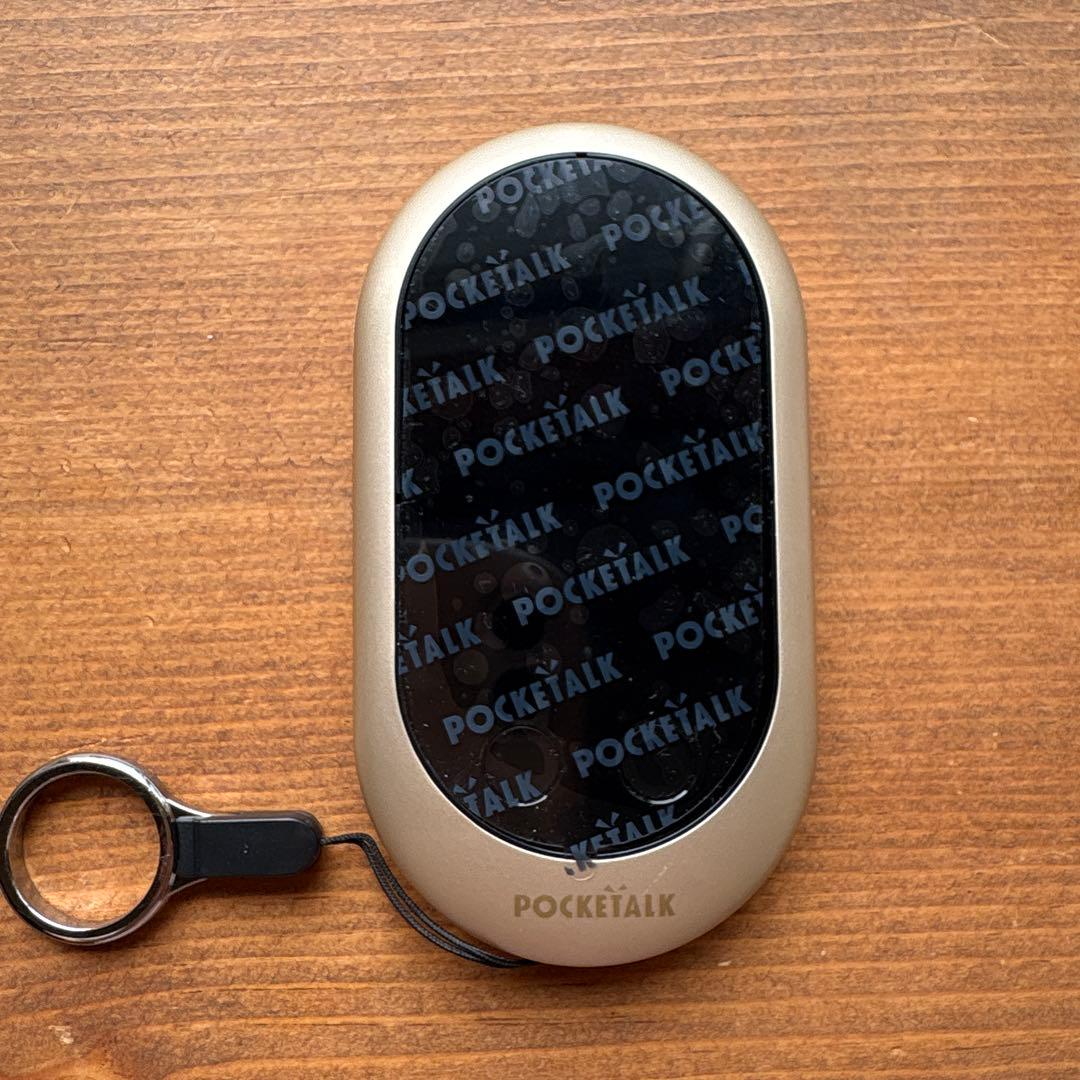 【新品未使用】POCKETALK ゴールド ストラップ付翻訳機通訳機 英語韓国語