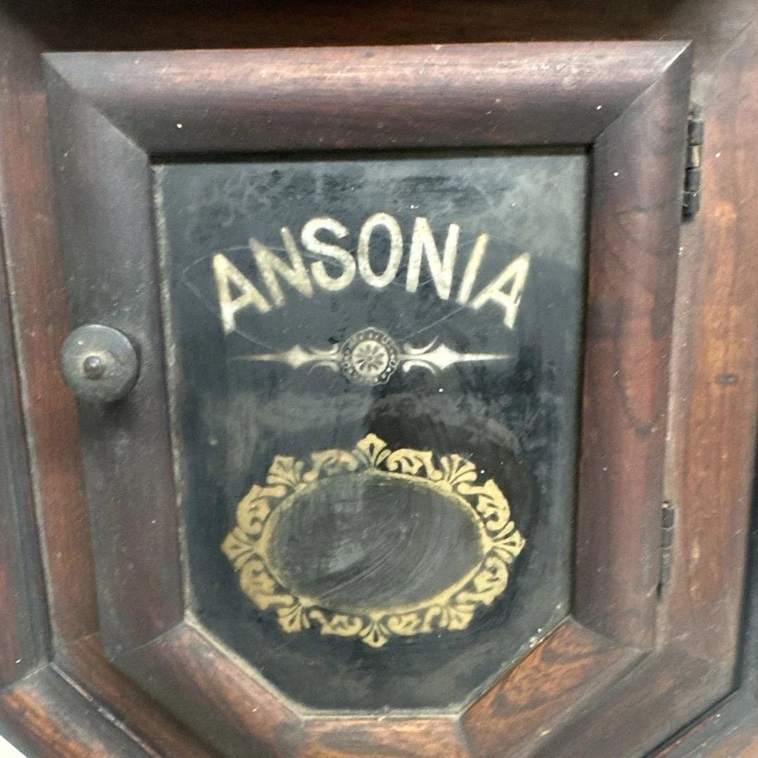 明治期ANSONIAアンソニア柱時計 振り子時計 古時計 時打ち時計アンティーク