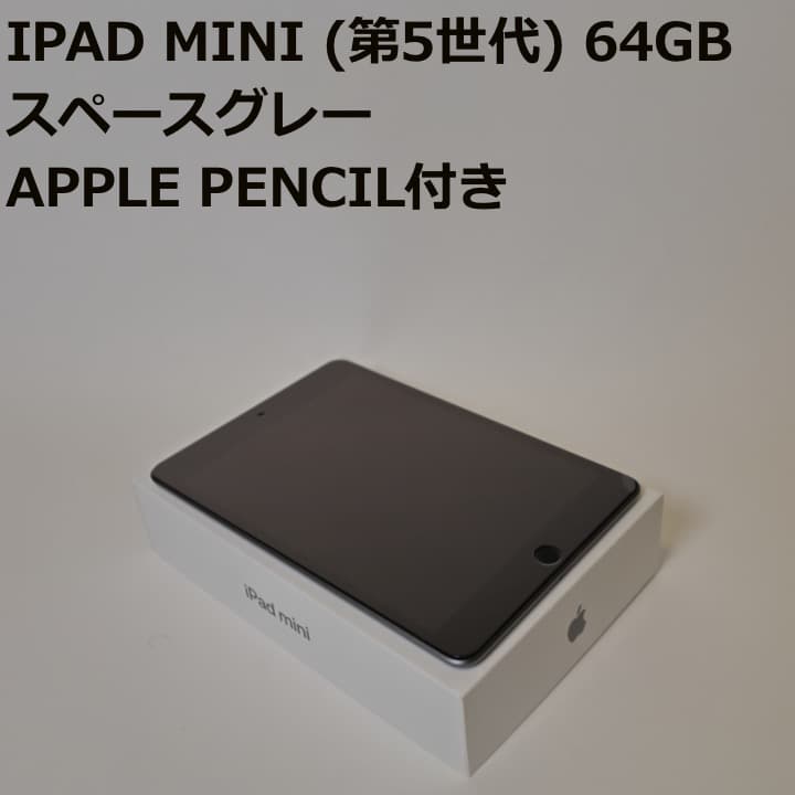 【美品】iPad mini (第5世代) 64GB スペースグレーPencil付