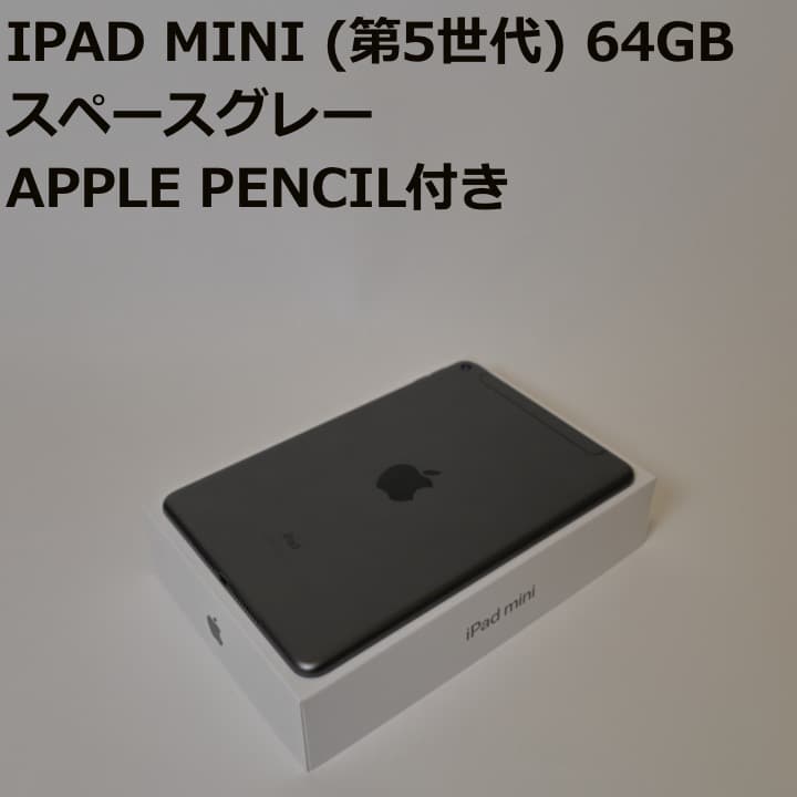 【美品】iPad mini (第5世代) 64GB スペースグレーPencil付