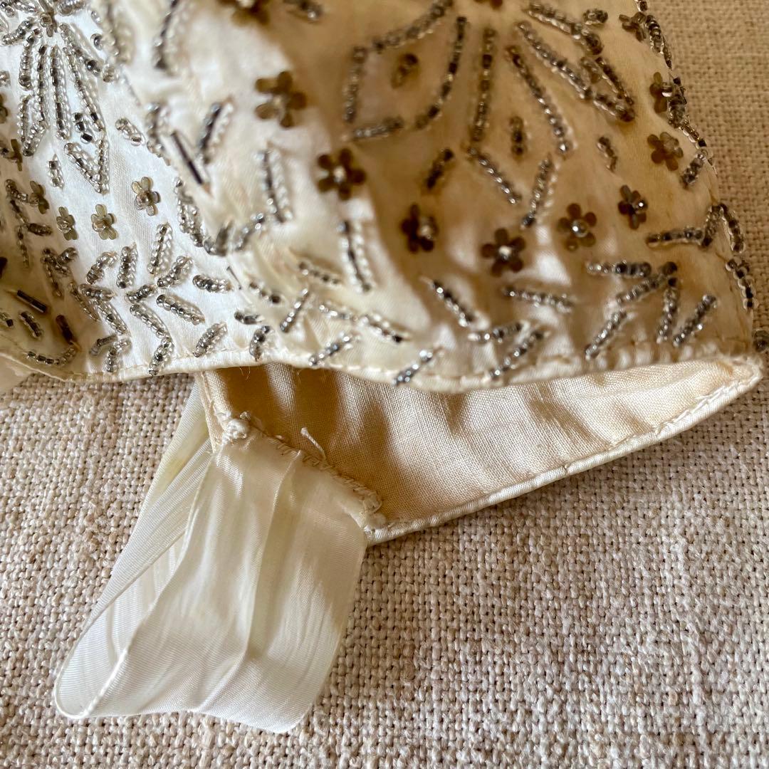 フランス アンティーク ボネ ビーズ 刺繍 bonnet 帽子 ドール 赤ちゃん