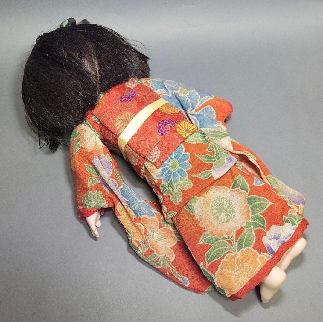 お値下げ　市松人形【國光作】愛らしいリボンの女の子　ガラスケース入宅急便