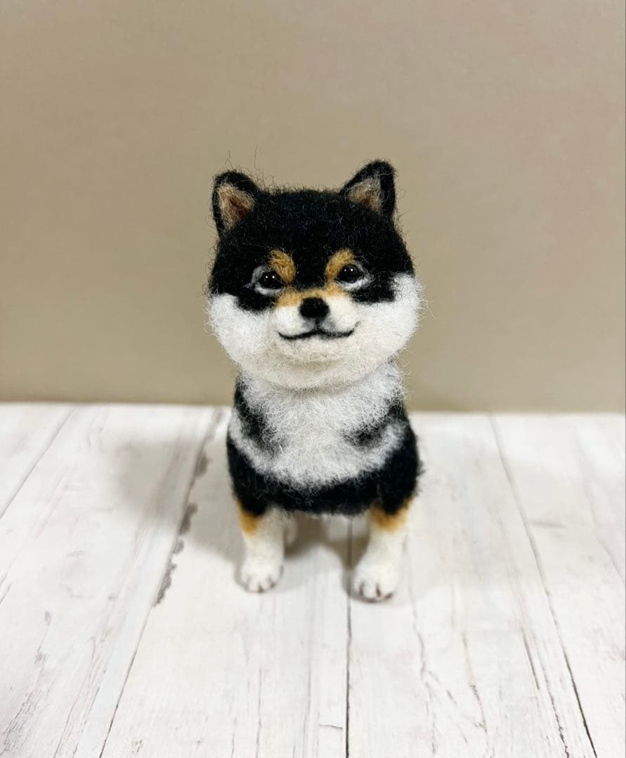 柴犬　羊毛フェルト　黒柴　ハンドメイド
