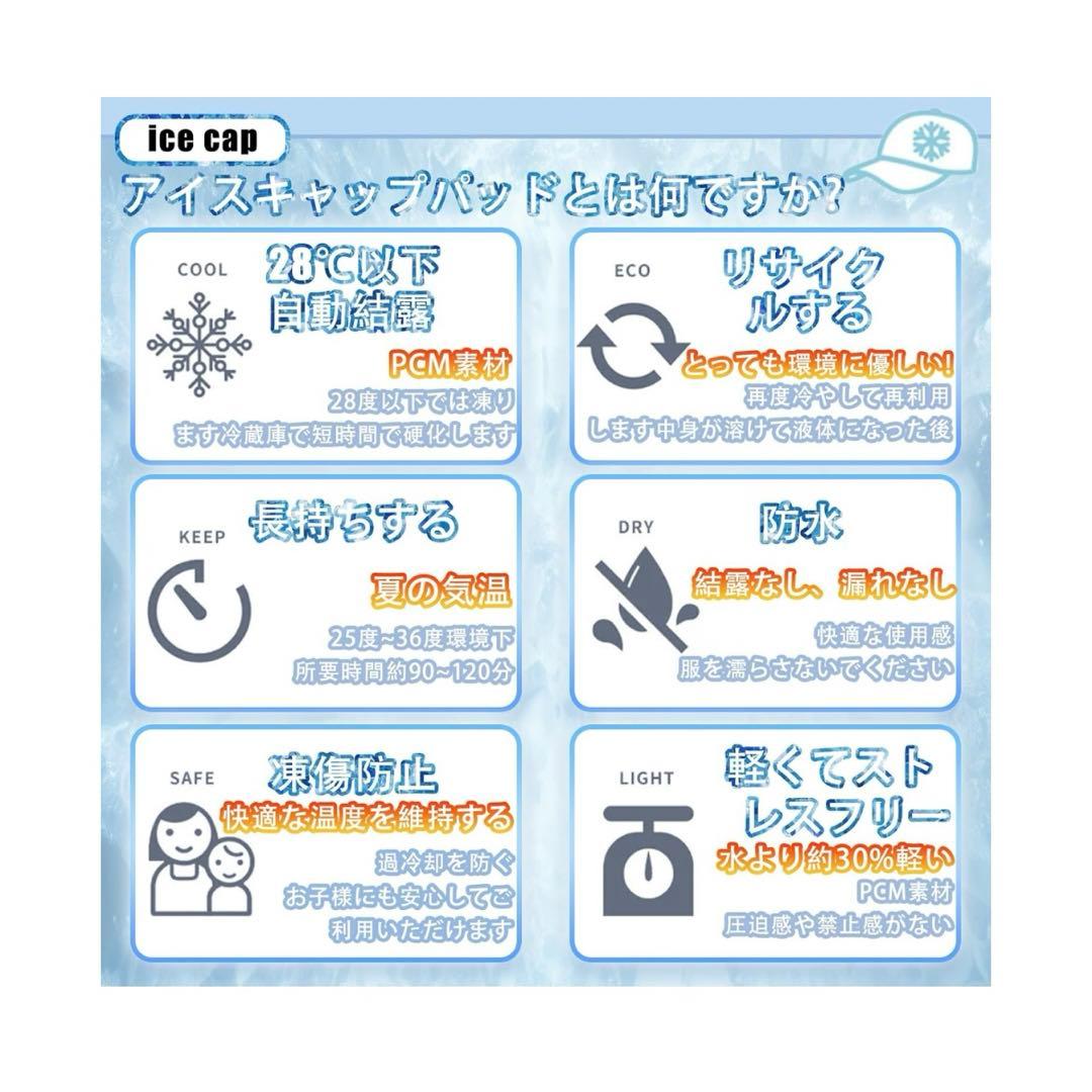 アイスクールヘッド24cm 熱中症対策 再利用 瞬間冷感＆ひんやり