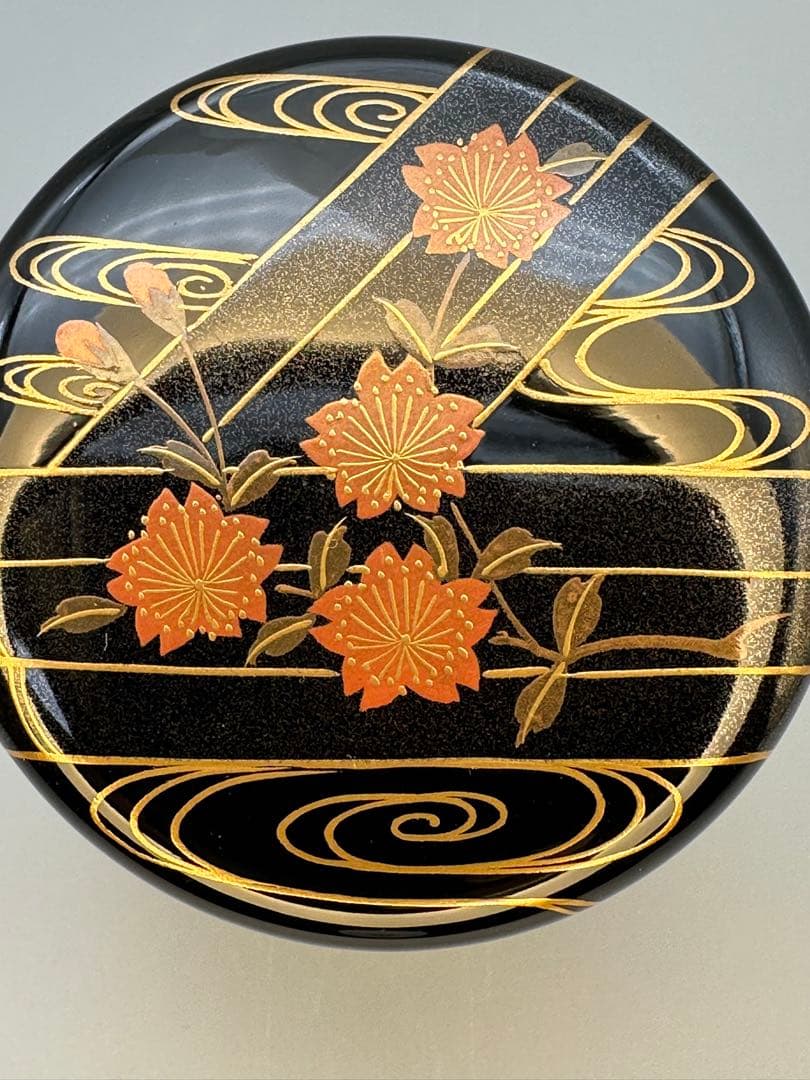 茶道具棗　中谷博峰　花筏蒔絵