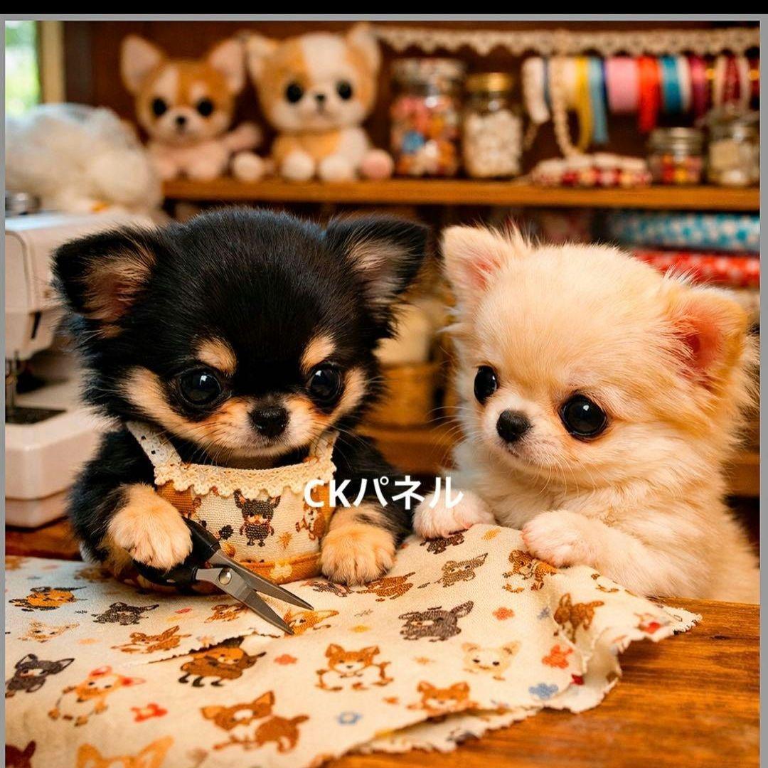 激レアポメラニアン、マルチーズ、チワワ、パグ、トイプー、柴犬パネル生地