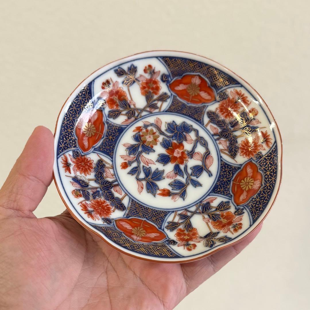 SNT1546 極美品 有田焼 彩磁 光峰 銘々皿 17客 金彩 伝統工芸品