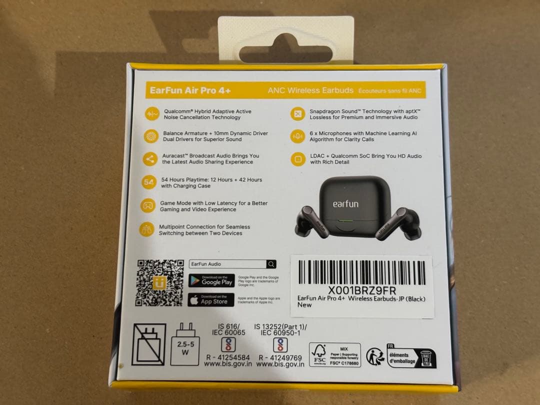 EarFun Air Pro 4+ ワイヤレスイヤホン ブラック （L）キズあり