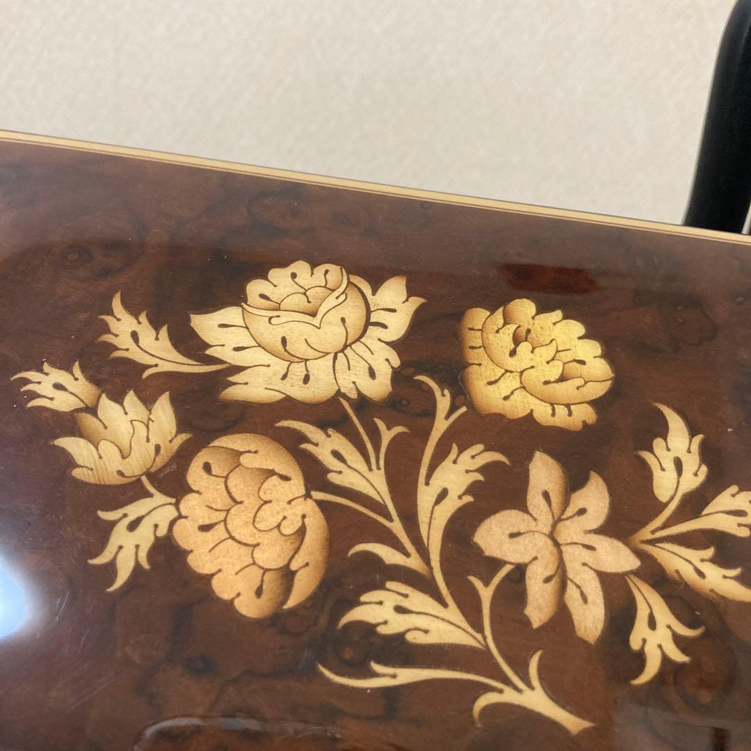 REUGE リュージュ×イタリア製工芸　オルゴールジュエリーボックス　象嵌
