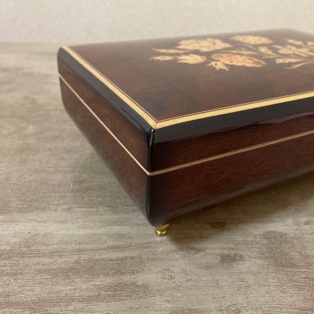 REUGE リュージュ×イタリア製工芸　オルゴールジュエリーボックス　象嵌