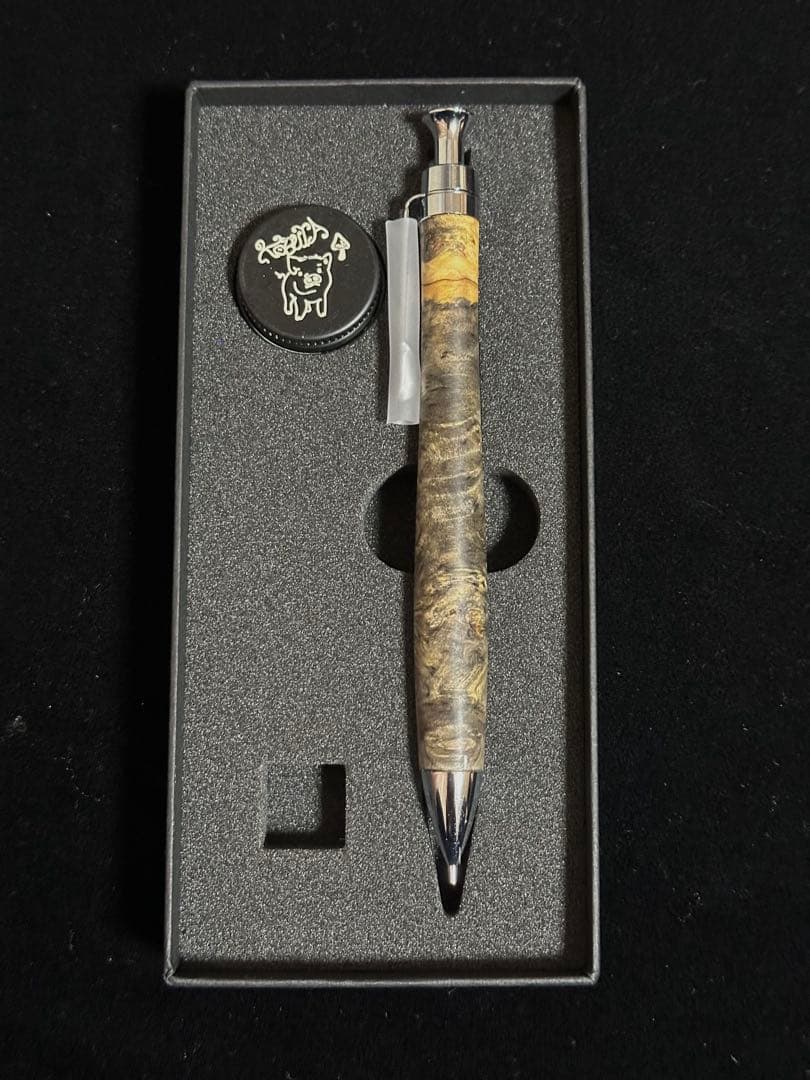 ①こぶた工房シャープペンシル 極上花梨瘤 青白瘤0.5mm