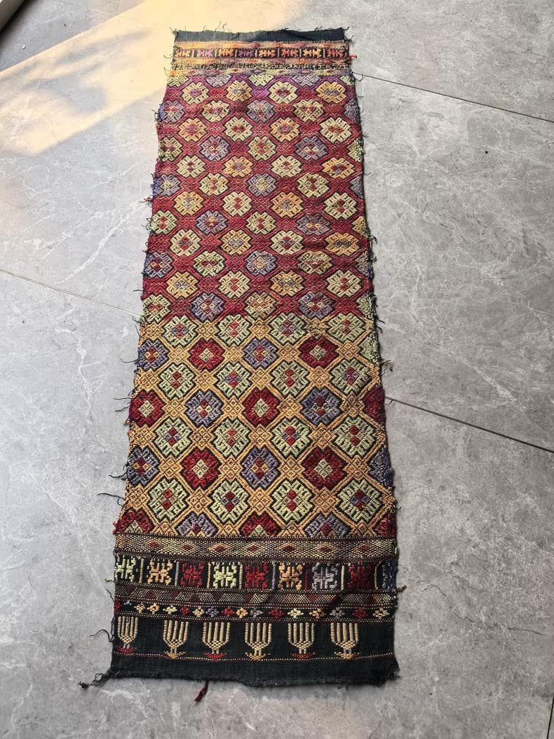 Brocade 約100年前の壮族織錦｜静かに残った色彩｜古布