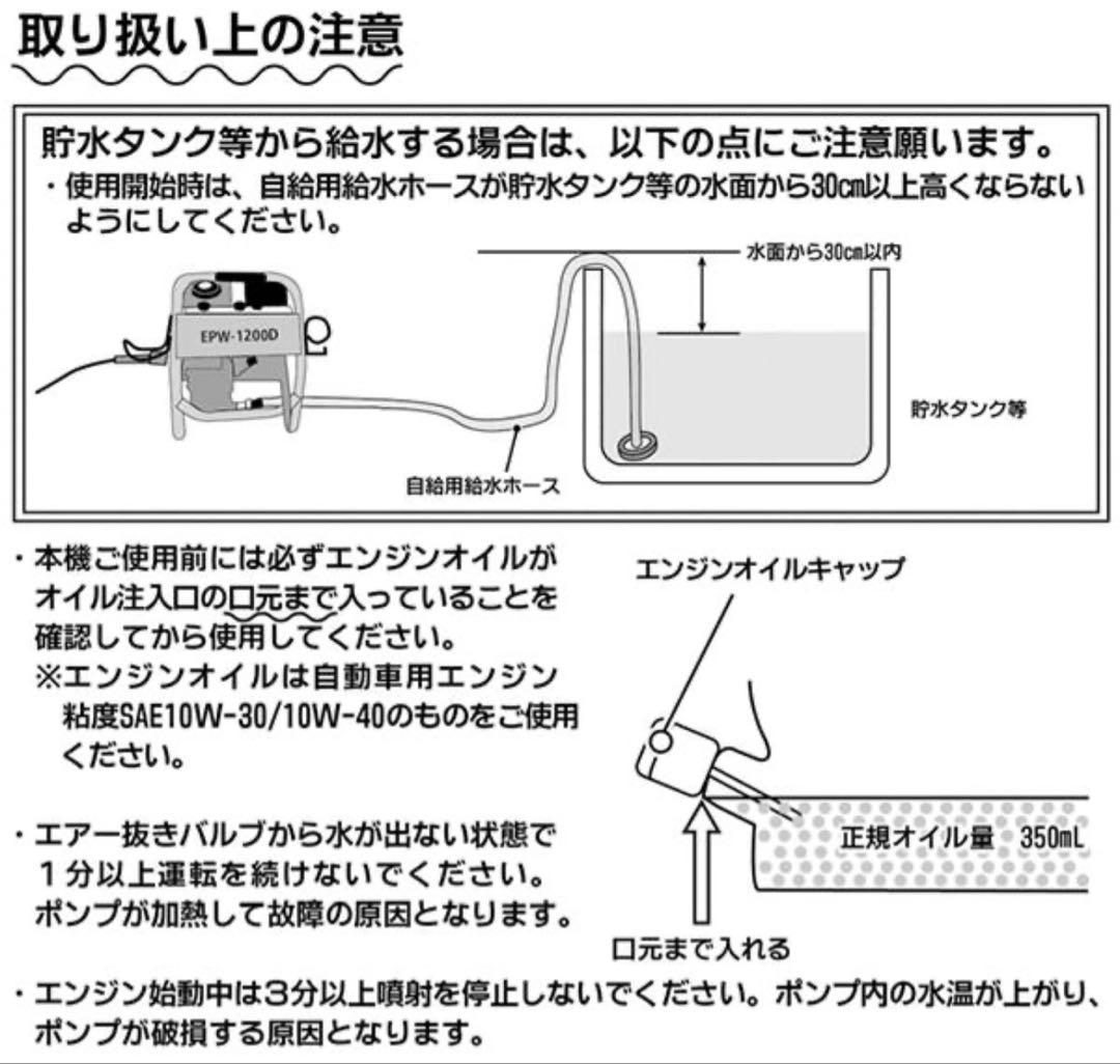 ドリームパワー ナカトミ エンジン式洗浄機 EPW-1200D 高圧洗浄機 自吸