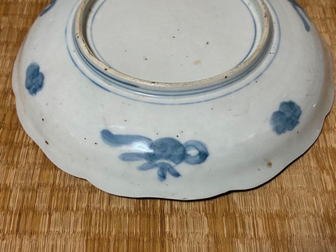 古伊万里 伊万里 染付 色絵 中皿 大明成化年製 時代物 二点 まとめて