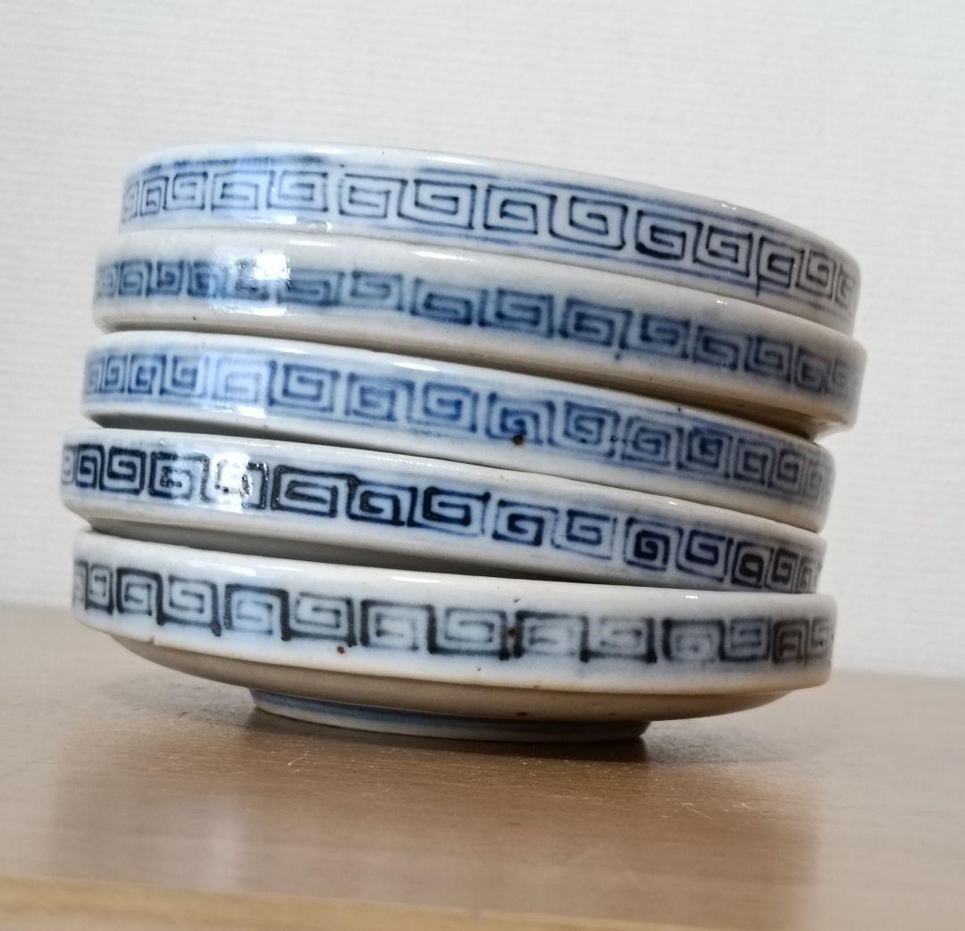 伊万里焼 色絵龍文小皿 5枚揃　古伊万里　金襴手