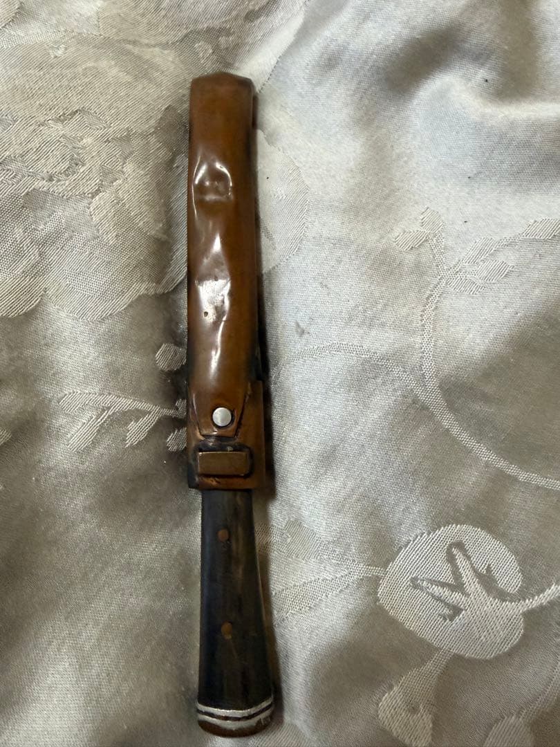 【希少品】ネパール古式ナイフ 透かし彫り金属鞘 骨柄 民族ナイフ チベット骨董