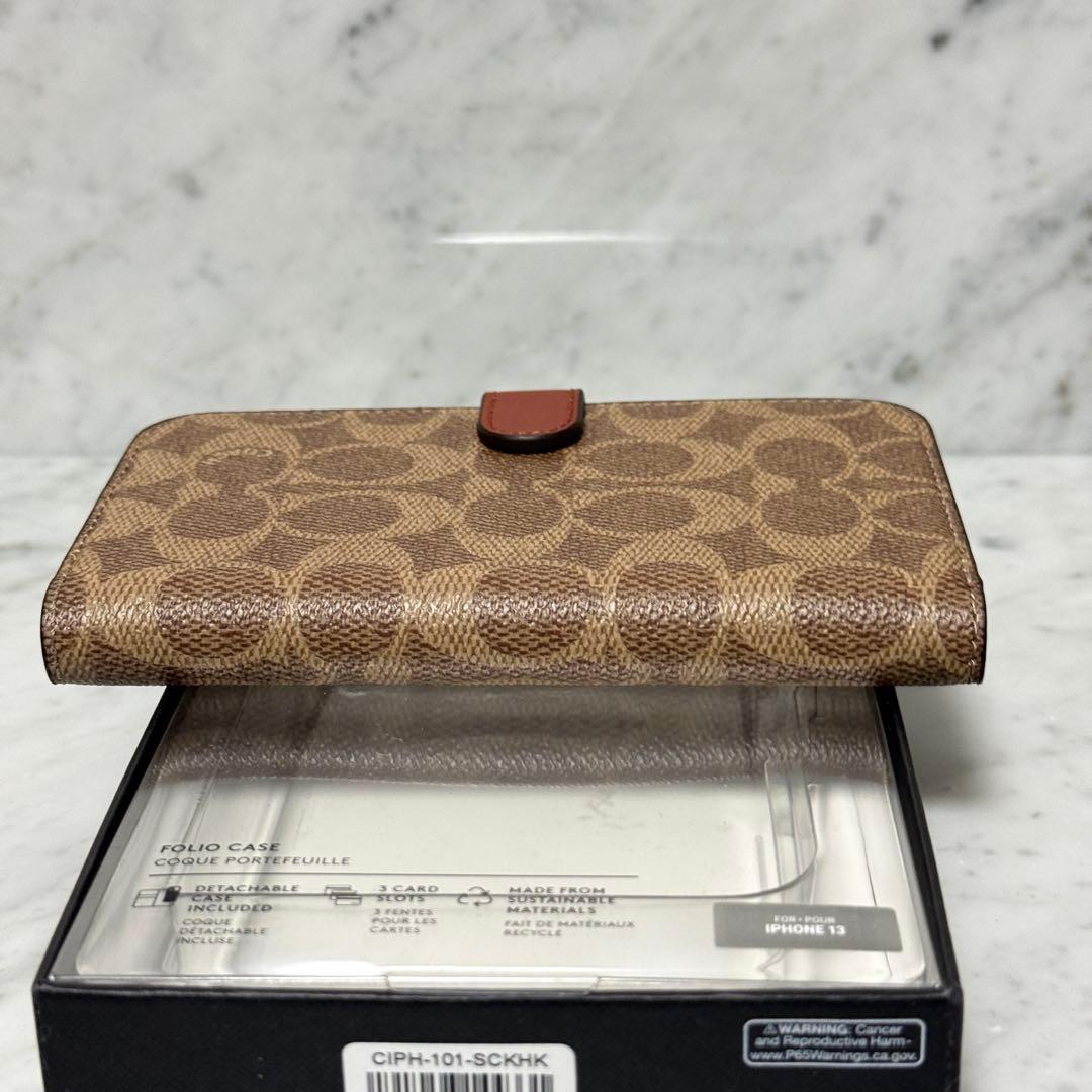 新品 未使用 COACH コーチ iPhone 13 iPhoneケース 手帳型