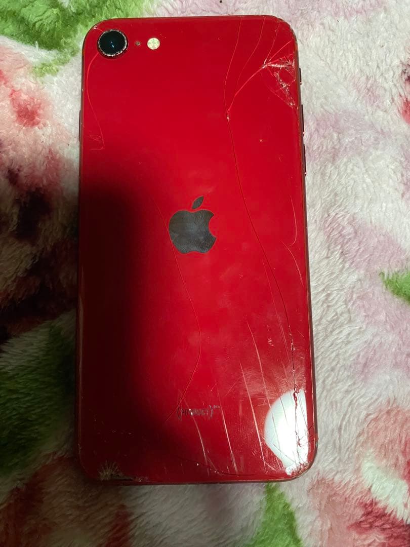 iPhone SE第2世代64GBRED 水没あり画面割れホームボタン誤作動